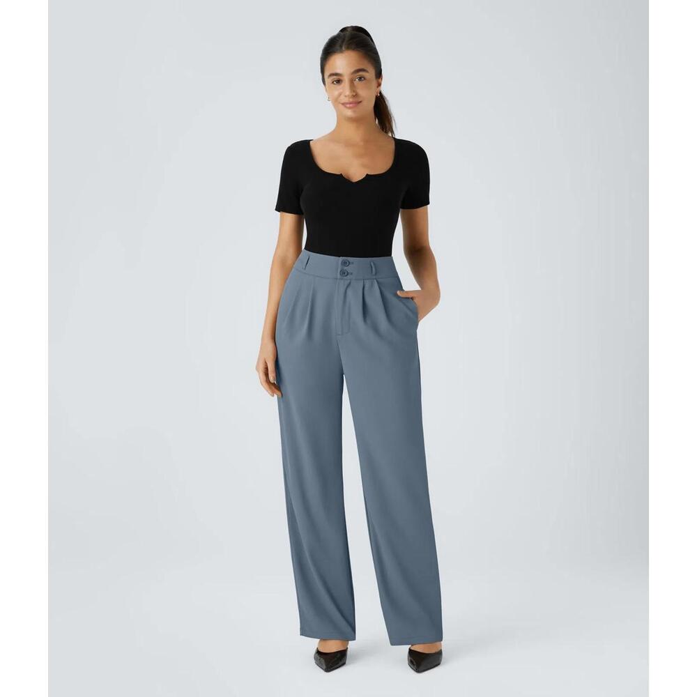 NWT Halara Flex™ High Waisted Shirred Straight Leg Work Pants Size XL - Picture 6 of 7